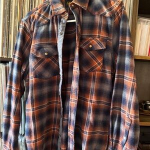Levi's Blue and Orange Checkered Shirt